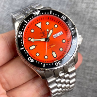 Montre mécanique homme Tandorio SKX Mod S NH36 avec date et jour, en acier, lunette à 120 clics, anneau de chapitre, couronne 3.8, étanche 20 bars