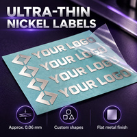 Autocollants de transfert de logo en nickel électro-plaqué ultra fins personnalisés, étiquettes métalliques autocollantes pour la marque d'ordinateurs portables