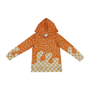 Alta calidad Boutique al por mayor moda nueva llegada naranja hielo Spandex Sudadera con capucha Top niño bebé niños ropa gran oferta - Product Image 5