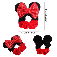 Anneau de cheveux mickey à paillettes, en tissu, patchwork de couleur, ornement de cheveux de princesse, doux et ravissant couvre-chef pour enfants, nouvelle collection