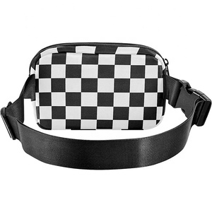 BSCI Custom Black and White Checker <b>Belt</b> <b>Bag</b> Everywhere Fanny Pack Travel Sling <b>Bag</b> for <b>Woman</b> - Product Image 4