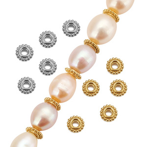 Perles d'espacement rondes moulées sous pression |   Séparateur de disques en forme de donut en acier inoxydable plaqué or PVD 18 carats pour la création de bijoux DIY (bracelets, colliers) - Product Image 1