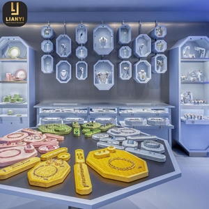 La vitrine bleue de bijoux de ton a mené le support de bijoux de vitrine de lumières pour le kiosque de vente au détail de centre commercial - Product Image 3