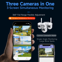 Caméra de sécurité PTZ CS623SR 9MP WiFi6 à triple objectif avec zoom 10X, vision nocturne couleur intégrale H.265, audio bidirectionnel, IP66, 720° de vue, cloud 256 Go
