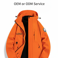 Veste d'hiver en polaire imperméable pour homme avec design trois-en-un, option de logo personnalisé, coupe-vent, technologie 3000 mm