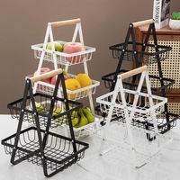 Cesta Triangular Multifuncional de Mano, Estante de Almacenamiento de Múltiples Niveles para Frutas, Aperitivos, Cocina y Sala de Estar
