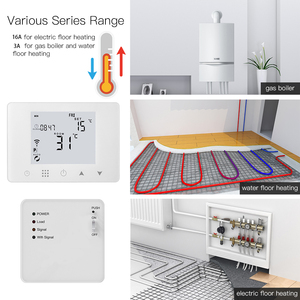 <span class=keywords><strong>Thermostat</strong></span> intelligent <span class=keywords><strong>programmable</strong></span> <span class=keywords><strong>sans</strong></span> <span class=keywords><strong>fil</strong></span> numérique pour chambre d'hôtel moderne, prise récepteur WiFi pour chaudière à <span class=keywords><strong>gaz</strong></span> et chauffage par le sol hydronique - Product Image 2