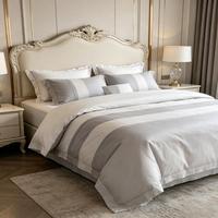 Vente directe usine – Parure de lit de luxe moderne quatre pièces en polyester 500TC style américain pour hôtels, motif feuilles, textile de maison