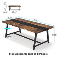 Grande et longue table à manger rectangulaire en bois pour 8 personnes Meubles de cuisine et de salle à manger Bureau et chaises Ensemble