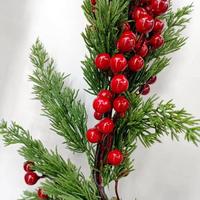 Guirlande de baies rouges et de cyprès pour décorations de Noël saisonnières en extérieur, décorations de Noël festives