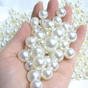 Perles d'imitation en vrac, 3-18mm, rondes, en résine plastique, haute brillance, accessoires de bijoux DIY pour artisanat fait main, décoration de vêtements - Product Image 1