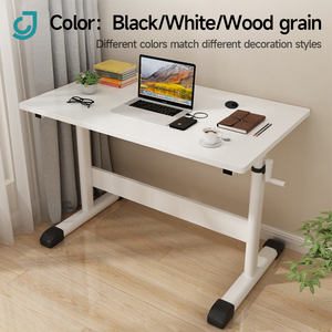 Meja komputer Laptop Modern dapat dilepas, rangka logam atas kayu yang dapat disesuaikan - Product Image 2
