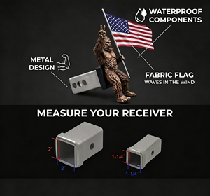 Couverture de crochet de remorque Bigfoot patriotique, en résine durable, résistante aux intempéries, accessoire de protection pour camion et SUV, installation facile, drapeau américain - Product Image 3