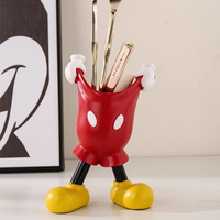 Porte-stylo fantaisie en résine Mickey, organisateur de papeterie, rangement pour crayons, pinceaux de maquillage, décoration de bureau