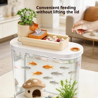 Aquarium ovale écologique - 3 tailles, 2 couleurs, ensemble complet avec filtre pour la maison, le bureau ou le bureau à domicile