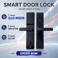 Serrure à code entièrement automatique intelligente pour les chambres à louer, antivol, empreinte digitale, carte à glissière, porte en bois, IP11, maison, appartement, hôtel