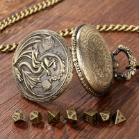Ensemble de dés de jeu de société polyédriques portables en métal 7-en-1 pour D&D et RPG, avec étui de montre de poche pour le divertissement en voyage