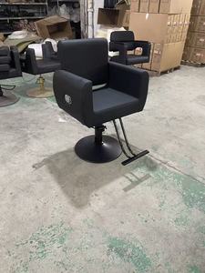 Fauteuil de coiffure inclinable tout noir pour <span class=keywords><strong>salon</strong></span> de coiffure, équipement de <span class=keywords><strong>salon</strong></span> avec structure métallique durable pour salons de barbier - Product Image 2