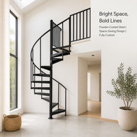 Escalier en colimaçon rustique antique, escalier métallique sur mesure en acier thermolaqué pour villa, maison, loft, usage intérieur, style industriel moderne
