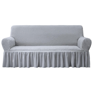ปลอกโซฟาผ้าสแปนเด็กซ์โพลีเอสเตอร์เนื้อนุ่มยืดหยุ่นสูงกันลื่นพร้อมกระโปรงฟู - Product Image 1
