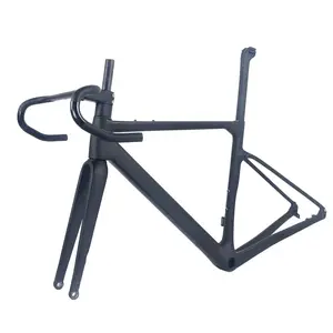 China Manufacture Special D-Shape 400mm headset 1-1/2" disc road bike frame fully internal gravel bicycle frame