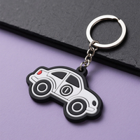 Porte-clés en PVC souple personnalisé pour voiture, porte-clés en caoutchouc avec logo personnalisé 3D pour cadeaux promotionnels d'entreprise, vente en gros en vrac