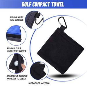 Serviette <span class=keywords><strong>de</strong></span> golf pour balles, humide et sèche, petite serviette <span class=keywords><strong>de</strong></span> poche avec clip en D, accessoires portables <span class=keywords><strong>de</strong></span> nettoyage <span class=keywords><strong>de</strong></span> balles <span class=keywords><strong>de</strong></span> golf pour hommes, femmes, parcours et exercice - Product Image 2
