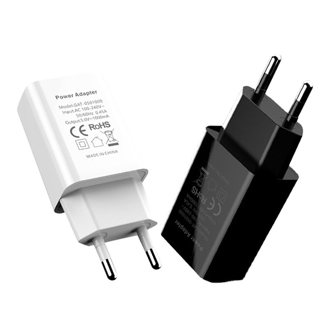 Premium CE GS Certified EU AC Plug USB Port Wall Travel Charger Adapter 5V 1A OVP OCP Protection Retractable Cable Foldable