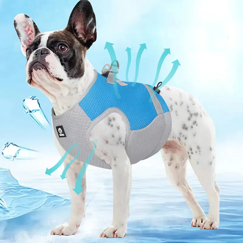 Customized iceland summer pet dog ice cover cooling vest harness collar cooling neck and cooling vest for dogs