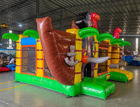 Comercial PVC fiesta patio trasero inflable Combo tobogán para niños Barco Pirata inflable saltarín Castillo parque infantil