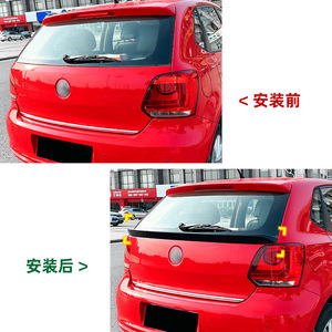 Volkswagen Rear Spoiler Piano <b>Black</b> Carbon Fiber Texture ABS <b>Trunk</b> Wing 3m Tape Installation - Product Image 4