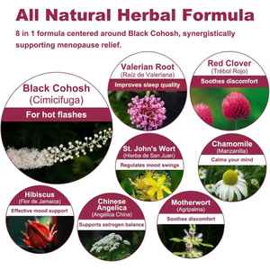 Gouttes OEM/ODM pour le soulagement de la ménopause avec cohosh noir, racine de valériane, trèfle rouge, supplément contre les bouffées de chaleur et pour l'équilibre hormonal pour femmes - Product Image 6