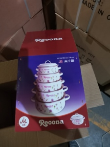 ชุดเครื่องครัวเคลือบอีนาเมล REOONA รุ่น 671D ลดราคาพิเศษ หม้อตุ๋นเคลือบอีนาเมลสำหรับตลาดแอฟริกา - Product Image 5
