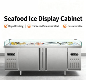 Table de préparation en acier inoxydable pour fruits de mer et pizzas, avec réfrigérateur et <span class=keywords><strong>congélateur</strong></span> sous comptoir, <span class=keywords><strong>congélateur</strong></span> profond et réfrigérateur - Product Image 6