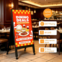 Affichage numérique LCD commercial modulaire |   Tableau de menu de 32 à 75 pouces, 1200 nits, pour restaurant et hôpital