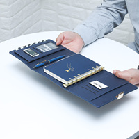 Organisateur de cahier de planificateur de haute qualité en cuir Pu cahier de reliure à feuilles mobiles avec stylo