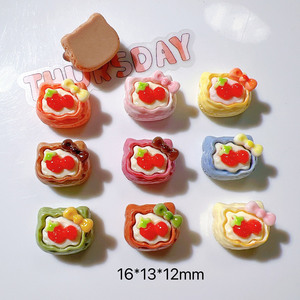 Accesorios DIY para manualidades: Material para juego de comida, técnica de pegamento de crema, accesorios para el cabello infantiles, colgante de cabeza de gato - Product Image 2
