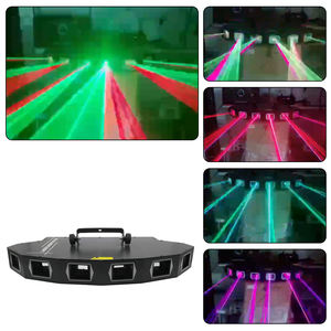 Luz láser de escenario RGB a todo Color en forma de abanico de seis cabezas, cuerpo de aluminio de Control DMX512 para KTV Disco Night Club Light Show - Product Image 6