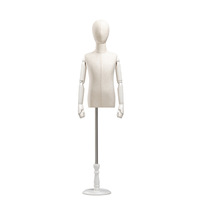 Présentoir en bois demi-corps pour vêtements d'enfants, de hommes et de femmes, accessoires de vitrine, mannequin blanc