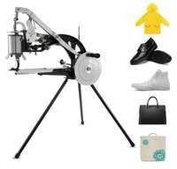Machine à coudre artisanale noire pour cuir de chaussures, manivelle manuelle, réparation, double fil coton et nylon, accessoire de couture