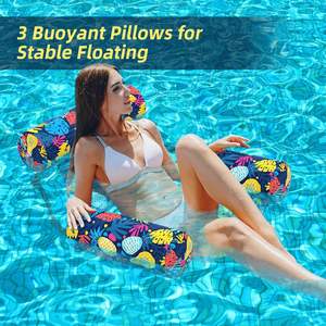 Flotadores de Piscina, Hamaca Inflable de Tela, Sillas Flotantes para Piscina, Flotadores Inflables para Adultos, Diversión Acuática de Verano - Product Image 5