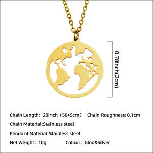 Colliers <span class=keywords><strong>en</strong></span> acier inoxydable <span class=keywords><strong>avion</strong></span> Globe carte pendentif <span class=keywords><strong>de</strong></span> <span class=keywords><strong>voyage</strong></span> mode ras du <span class=keywords><strong>cou</strong></span> chaînes breloques homme collier <span class=keywords><strong>pour</strong></span> femmes bijoux cadeau - Product Image 4
