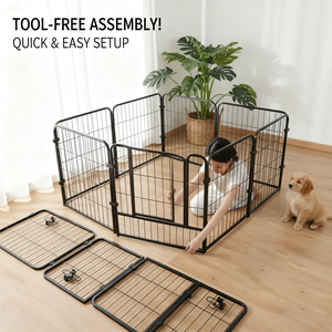 Kapalı açık ağır muhafaza katlanabilir Metal köpek sandık büyük <span class=keywords><strong>Pet</strong></span> köpek kafesleri Metal Kennels - Product Image 2