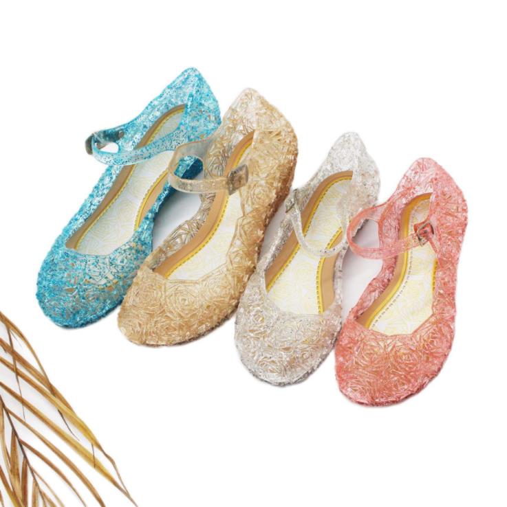 Лидер продаж, модные детские сандалии для девочек Дети прозрачная обувь принцессы на высоком каблуке с украшением в виде кристаллов; Женские сандалии