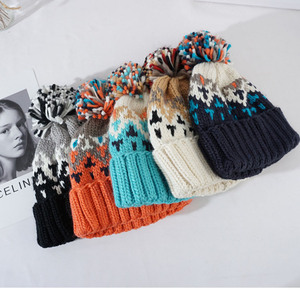 Chapeau de ski Offre Spéciale personnalisé grand chapeau Bobble fil épais <span class=keywords><strong>Islande</strong></span> cheveux bonnets <span class=keywords><strong>d</strong></span>'hiver chapeau avec logo <span class=keywords><strong>d</strong></span>'insigne - Product Image 2