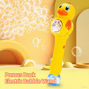 Machine à bulles d'été pour enfants, 6 trous, bâton à bulles en forme de canard avec lumière, jouet pour la plage, le parc, les fêtes, cadeau pour enfants - Product Image 2