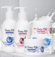 Ensemble de soins de la peau au lait d'ânesse Nary, beauté naturelle, lotion au collagène, ensemble éclaircissant, crème hydratante, acide hyaluronique, logo personnalisé