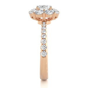 Regalo del Día de San Valentín 14K Oro puro VVS Claridad Hermoso anillo de diamante floral-Lab Grown Brilliant Cuts Vintage para fiestas - Product Image 5