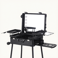 Valise de maquillage intelligente à écran tactile LED, verre trempé anti-explosion, cadre en aluminium PC, poignée souple, grande capacité