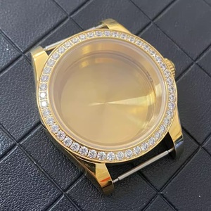 Boîtier de montre en or et diamant de 39mm pour mouvement NH35 NH36 Partie modifiée Verre saphir Acier inoxydable Boîtier mécanique pour hommes - Product Image 5